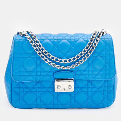 Pre-owned Dior Flap Bag In Blue | ModeSens