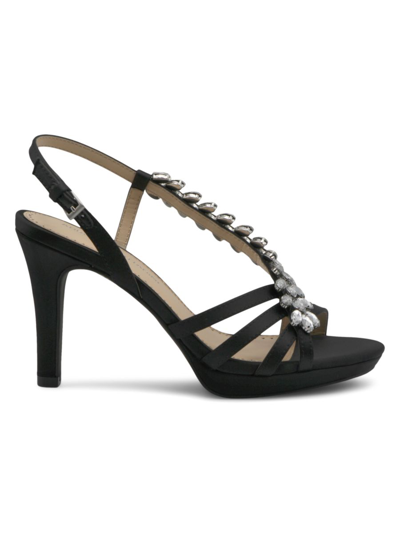 Shop Adrienne Vittadini Women's Germaine Embellished Slingback Sandals In Black