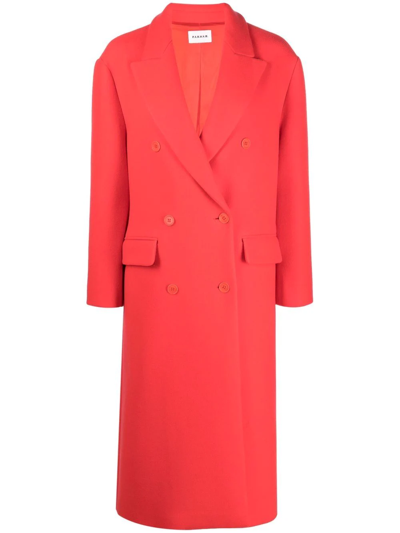 P.a.r.o.s.h Felted Knit Double-breast Coat In Red