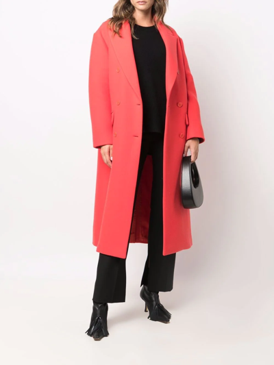 P.a.r.o.s.h Felted Knit Double-breast Coat In Red