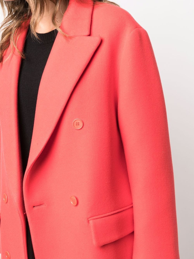 P.a.r.o.s.h Felted Knit Double-breast Coat In Red