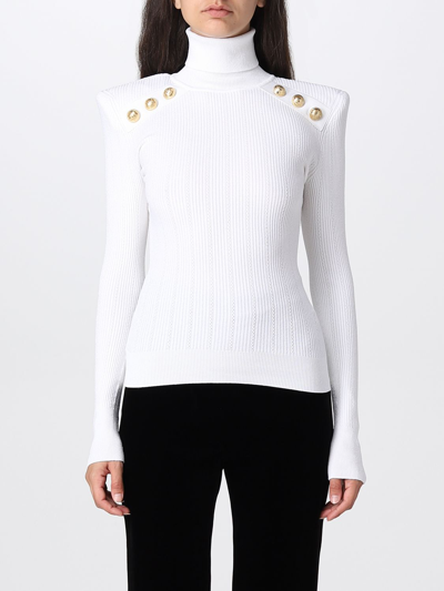 Shop Balmain Sweater  Woman Color White