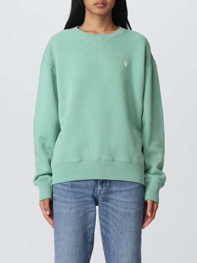 Shop Polo Ralph Lauren Sweatshirt  Woman Color Green