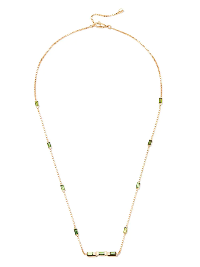 Shop Gucci 18kt Yellow Gold Link To Love Tourmaline Necklace