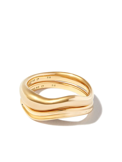 Shop Maria Black Wave Gold-plated Sterling Silver Rings