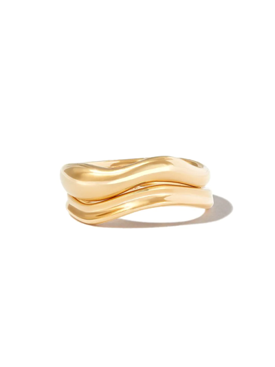 Shop Maria Black Wave Gold-plated Sterling Silver Rings