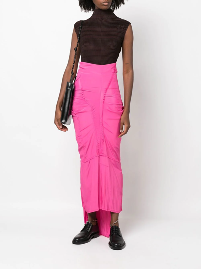 Shop Talia Byre Patched High-waist Pencil Skirt In Pink