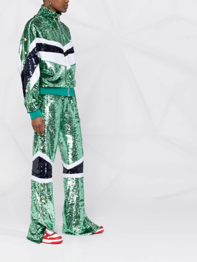 Philipp Plein Sequin Embellished Tracksuit In Green
