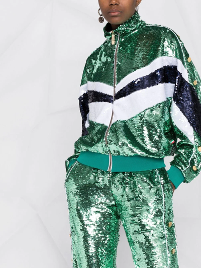 Shop Philipp Plein Sequin Embellished Tracksuit In Green