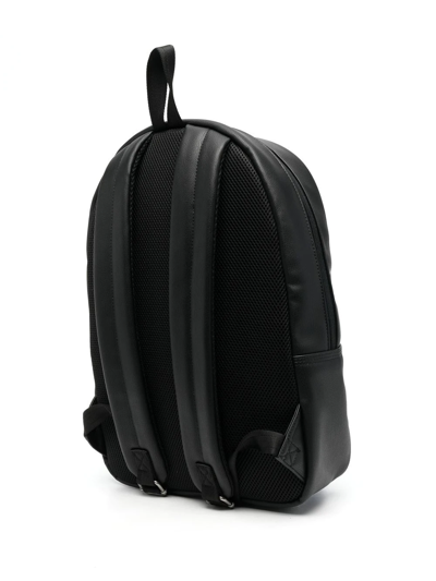 Diesel Embossed-logo Backpack In Schwarz