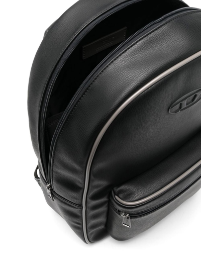 Diesel Embossed-logo Backpack In Schwarz