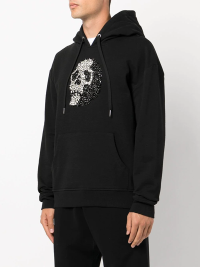 Shop God's Masterful Children Crystal-skull Drawstring Hoodie In Black