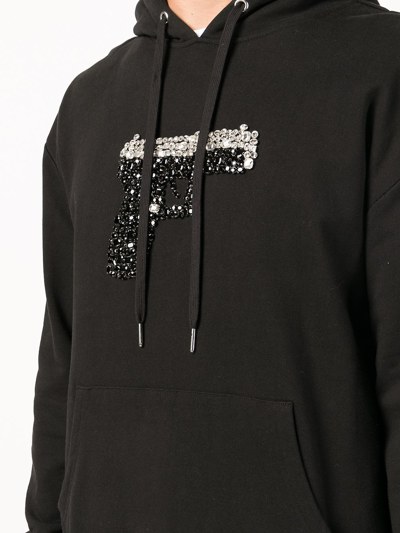 Shop God's Masterful Children Triggered Crystal-embellished Hoodie In Black