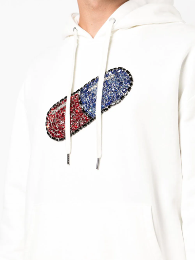 Shop God's Masterful Children Pill Crystal-embellished Hoodie In White