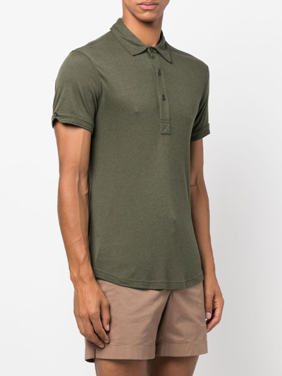 Shop Orlebar Brown Sebastian Cashmere Polo Shirt In Green