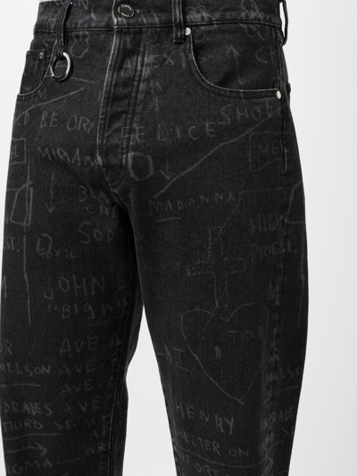 Etudes Studio Corner Sketch-style-print Jeans In Black | ModeSens