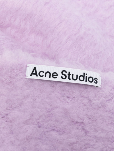 Shop Acne Studios Brushed Wool-blend Scarf In Purple