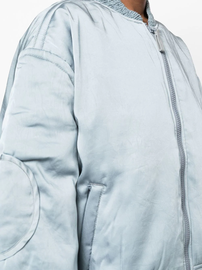 Shop Acne Studios Shine Long-sleeve Bomber Jacket In Blue