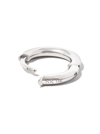 Spinelli Kilcollin Micro Hoop 18kt White-gold Single Earring In Silber