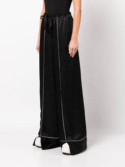 Shop Rosetta Getty Jacquard Pyjama Trousers In Black