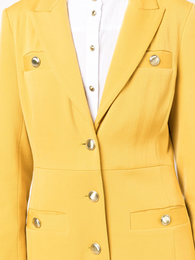 Shop Rosetta Getty Decorative Button-up Maxi Coat In Yellow