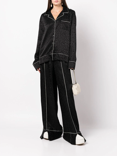 Rosetta Getty Pyjama-style Long-sleeve Shirt In Black