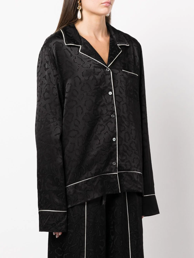 Rosetta Getty Pyjama-style Long-sleeve Shirt In Black