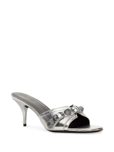 Shop Balenciaga Cagole Heeled Sandals In Silber