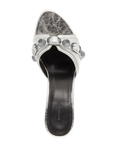 Shop Balenciaga Cagole Heeled Sandals In Silber