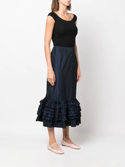 Shop Molly Goddard Ruffle-detail Peplum Skirt In Blau
