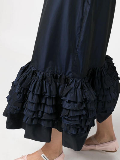 Shop Molly Goddard Ruffle-detail Peplum Skirt In Blau