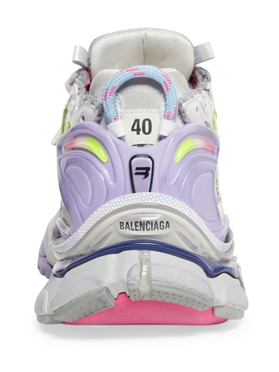 Shop Balenciaga Runner Distressed Mesh Sneakers In Grau