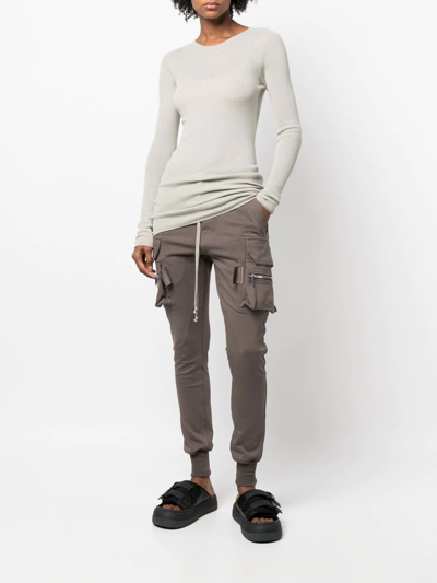 Shop Rick Owens Drawstring-waist Tapered Trousers In Brown