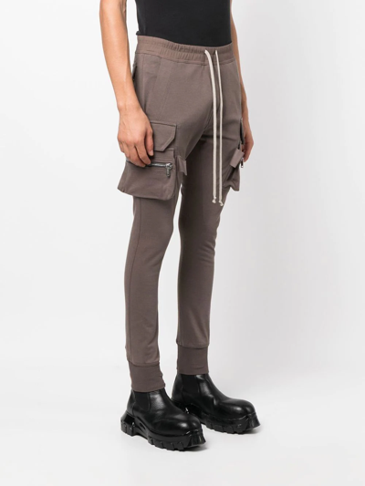 Shop Rick Owens Drawstring-waist Tapered Trousers In Brown