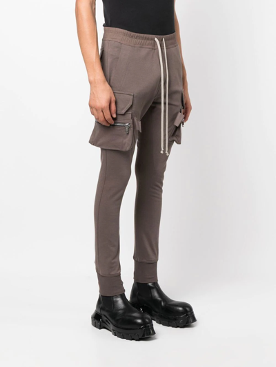 Rick Owens Drawstring-waist Tapered Trousers In Brown