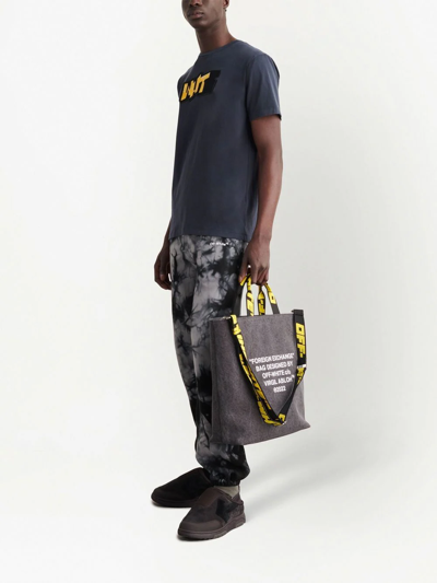 Off-white Graffiti Logo-patch Blue T-shirt In Blau