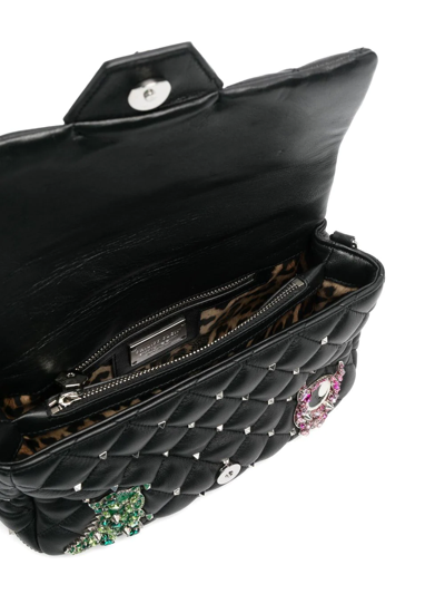Shop Philipp Plein Monsters Leather Shoulder Bag In Black
