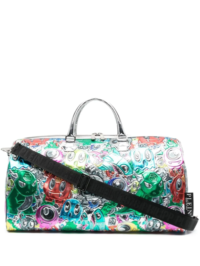 Philipp Plein Large Graphic-print Holdall In Silver | ModeSens