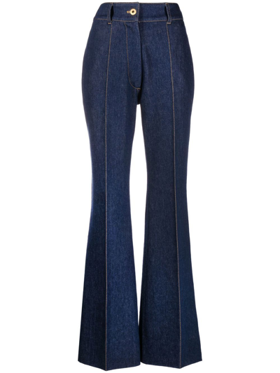 Shop Patou Tailored Flared Trousers In Blau