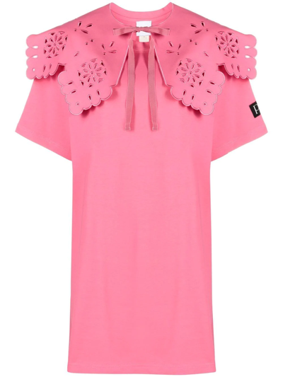 Shop Patou Detachable Collar T-shirt Dress In Rosa
