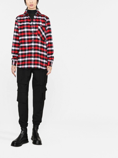 Shop Woolrich Checked Long-sleeved Shirt In Rot
