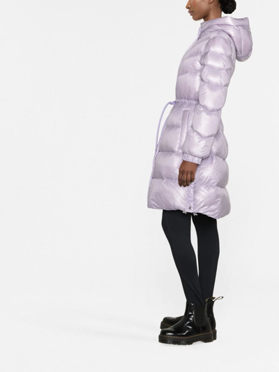 Shop Woolrich Hooded Padded Coat In Violett