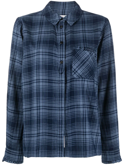Shop Woolrich Checked Cotton Shirt In Blau