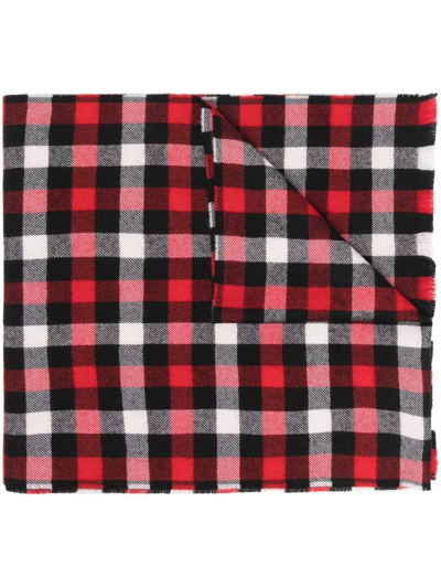 Shop Woolrich Micro Buffalo Scarf In Rot