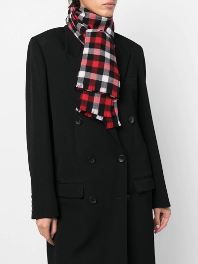 Shop Woolrich Micro Buffalo Scarf In Rot