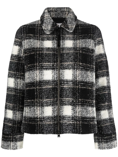 Shop Woolrich Check-pattern Shirt Jacket In Schwarz