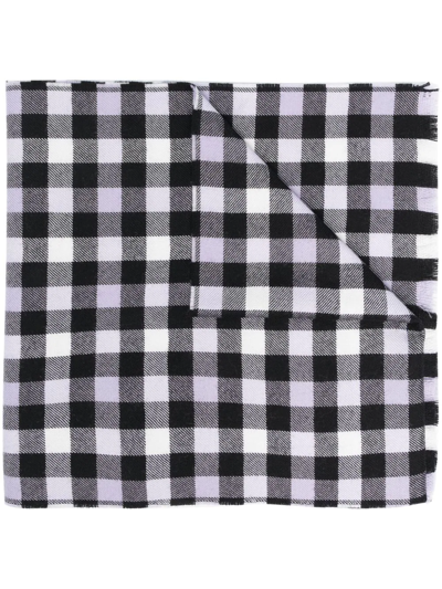 Woolrich Buffalo Gingham-print Scarf In Violett