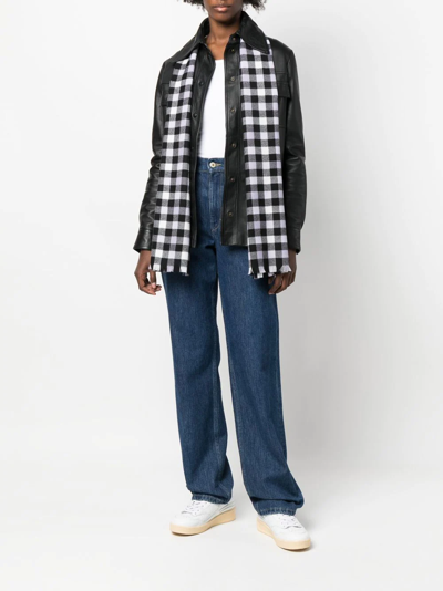 Woolrich Buffalo Gingham-print Scarf In Violett