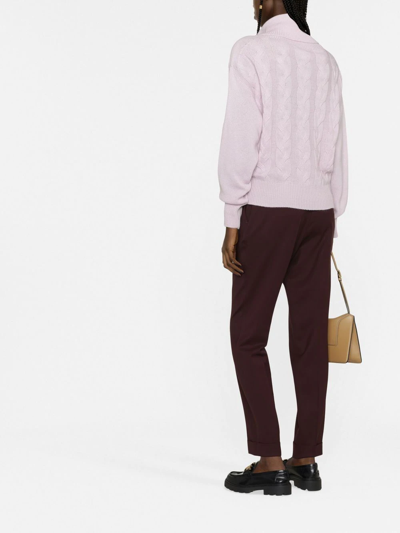 Shop Woolrich Turtleneck Cable-knit Jumper In Rosa