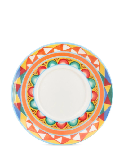 Dolce & Gabbana Caretto-pattern Porcelain Tea-set In Orange